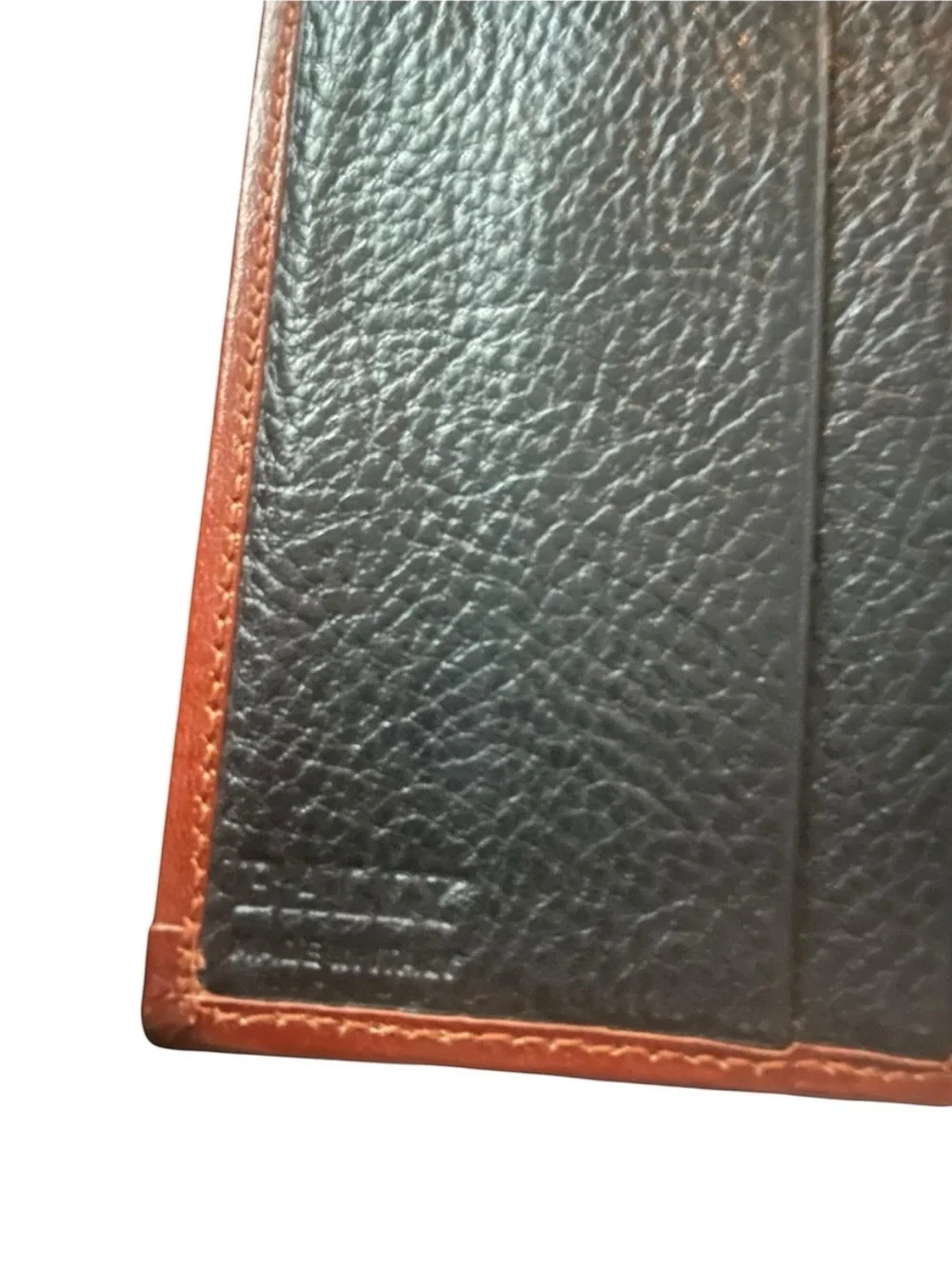 Vintage Bally Black Leather Wallet with Brown Trim and Snap